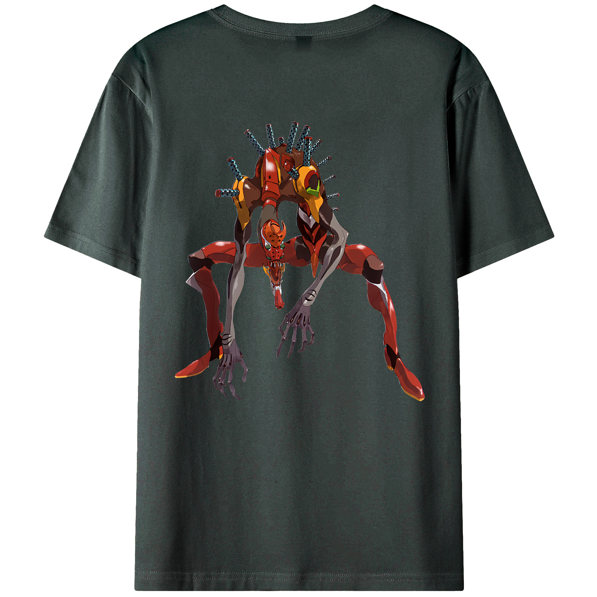 （画像用） EVA 新世紀エヴァンゲリオン 綿100％ メンズ半袖Tシャツ（バックプリント） 通気性